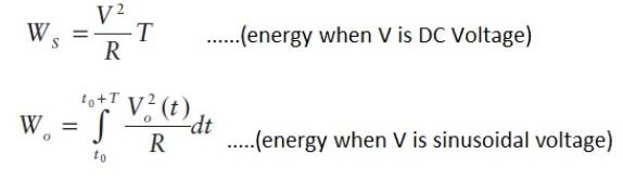 electrical energy measurement equations