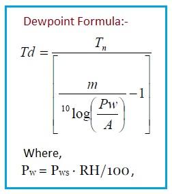 Dewpoint formula