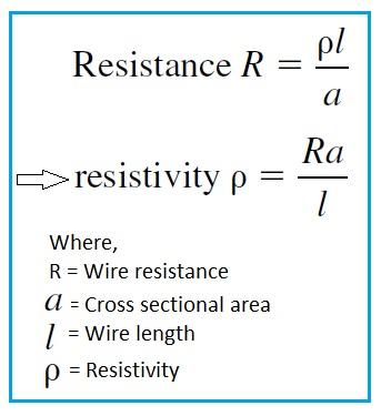 Resistivity Formula